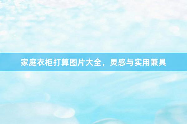 家庭衣柜打算图片大全，灵感与实用兼具